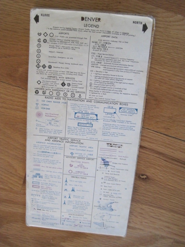 Aeronautical Chart Denver 1978 Vintage