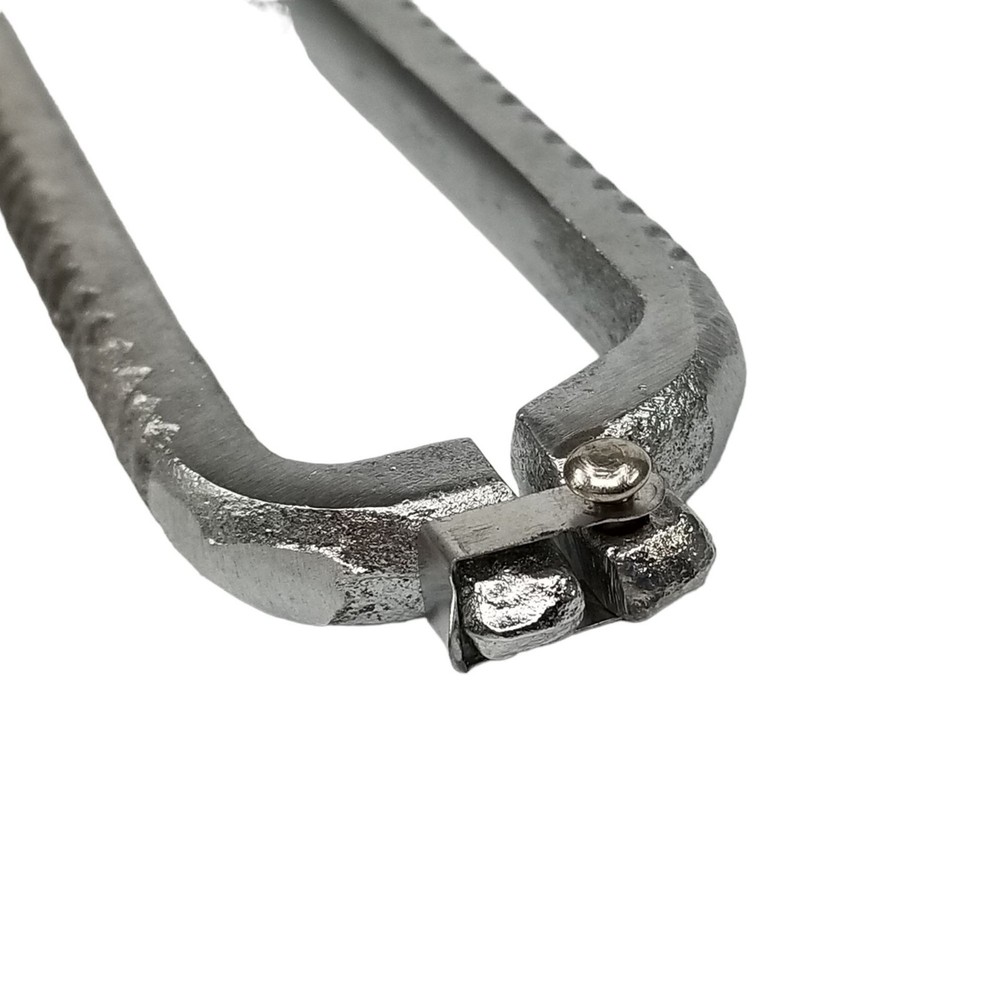 Vintage Solid Metal Scissors Silver Tone Spring Locking Shears 7"