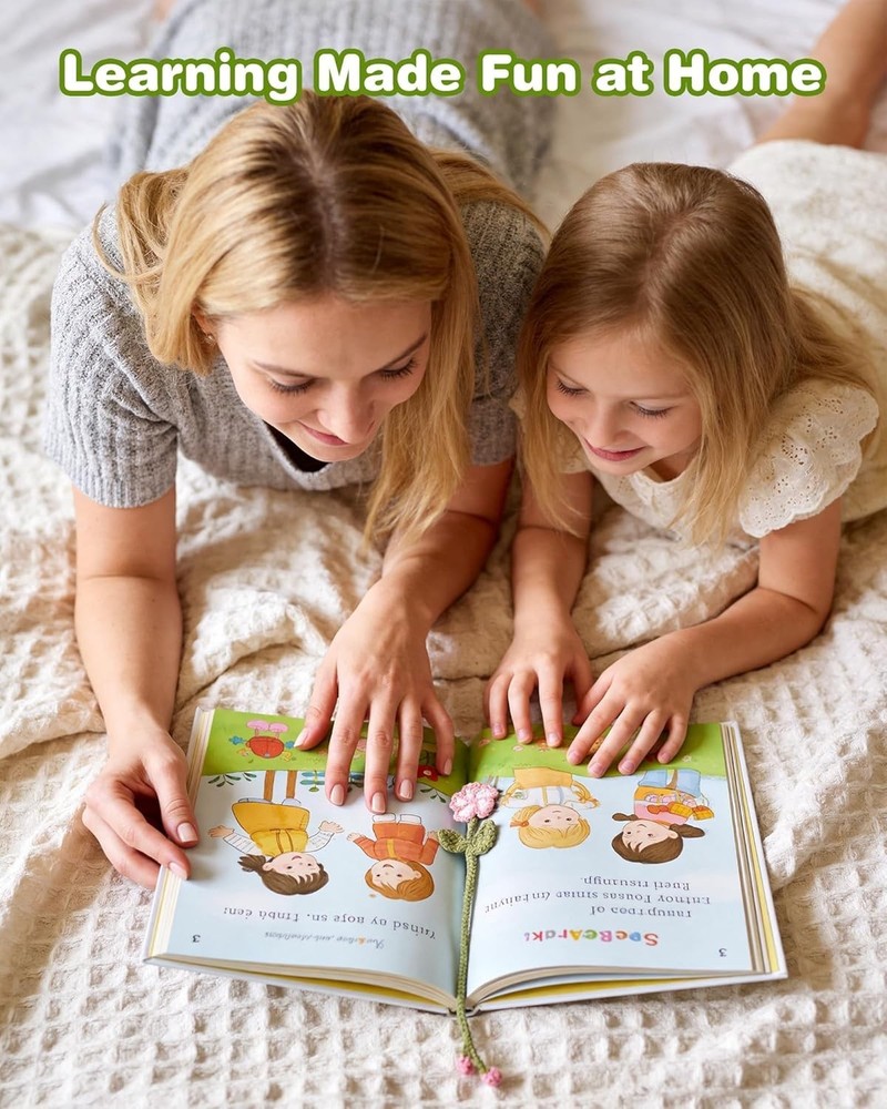 Beginner Crochet Kit: 8 Colorful Flower Bookmarks with Easy Video Tutorials