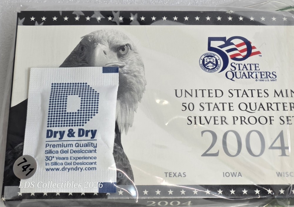 5 Silver Proof U.S. Mint 2004 State Quarter Coin Set