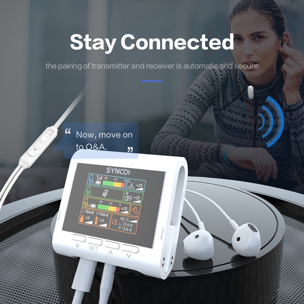 SYNCO G3 Wireless Lavalier Video Microphone two-way dialogue Record Camera Phone