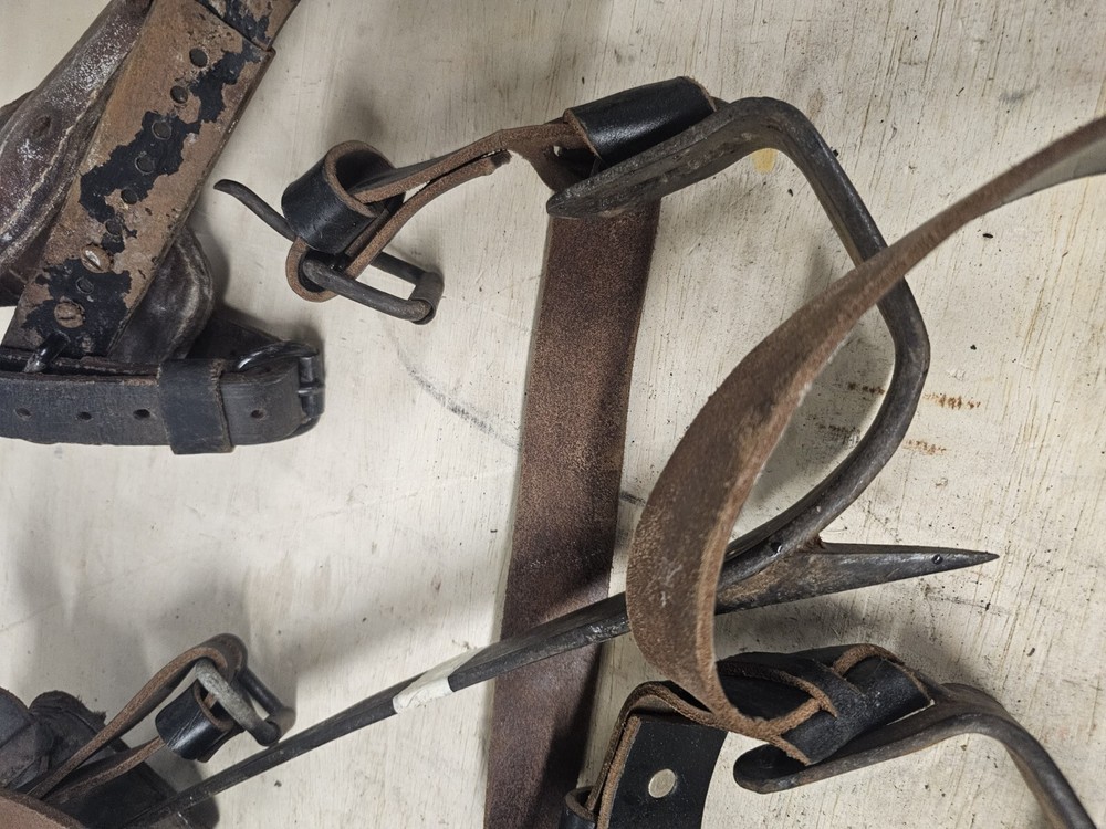Vintage Bell System Set Buckingham Lineman Pole Climbing Spikes