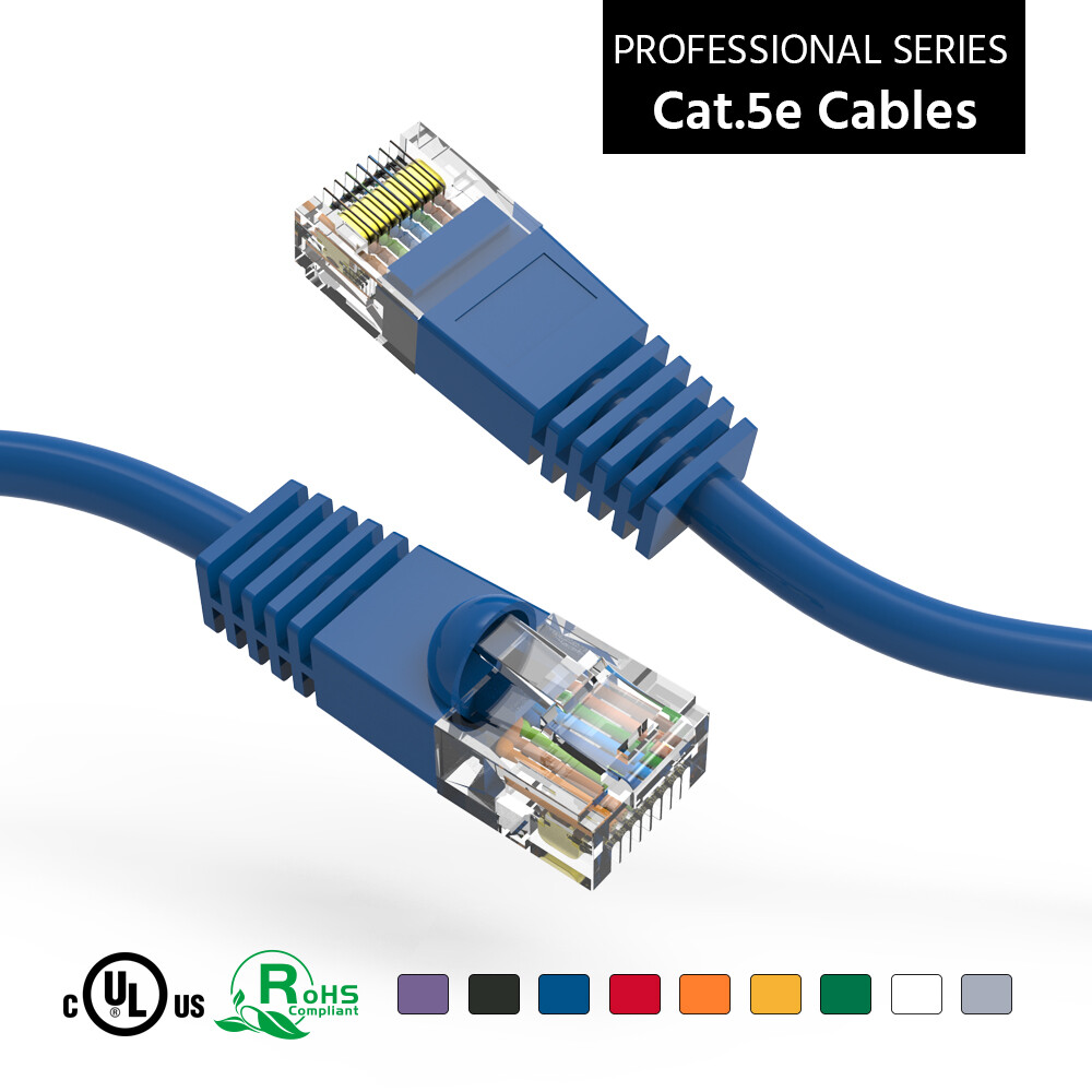 5Ft CAT5E UTP Ethernet Network Booted Cable Blue
