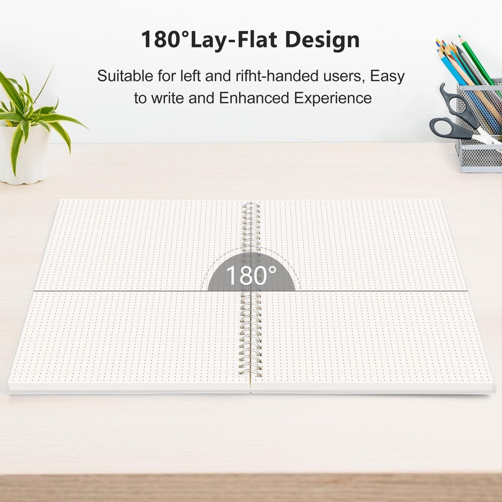 RETTACY Dotted Journal Notebook, 3-Pack, 160 Pages per Pack, Dot, Transparent