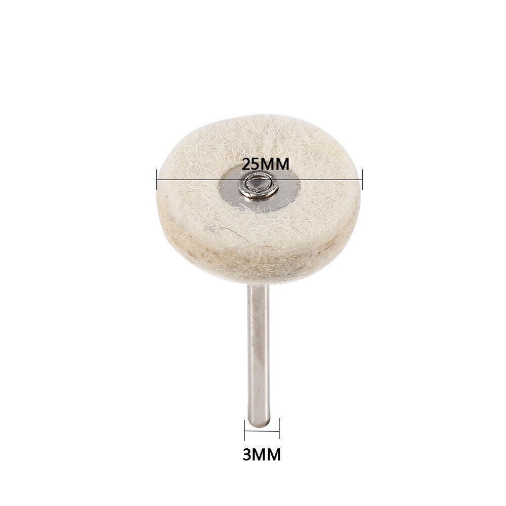 10PCS 25MM Wool Felt Polishing Buffing Drill Grinder Wheel Brushes With Handle