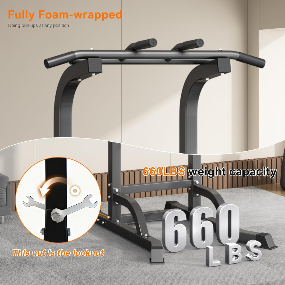 Power Tower Pull up Bar and Dip Station, Multi-Function Home Gym, Strength Train
