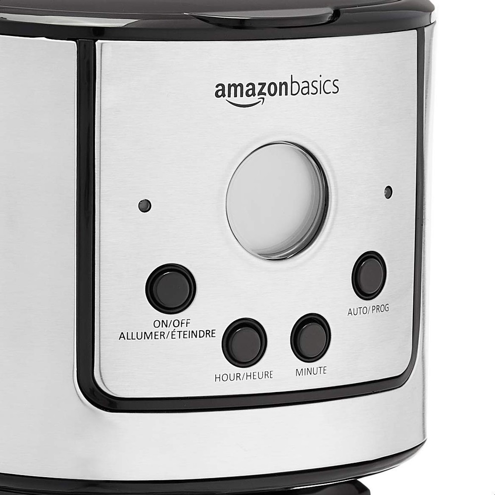 Amazon Basics Programmable Coffeemaker with Carafe and Reusable Filter, Stainles