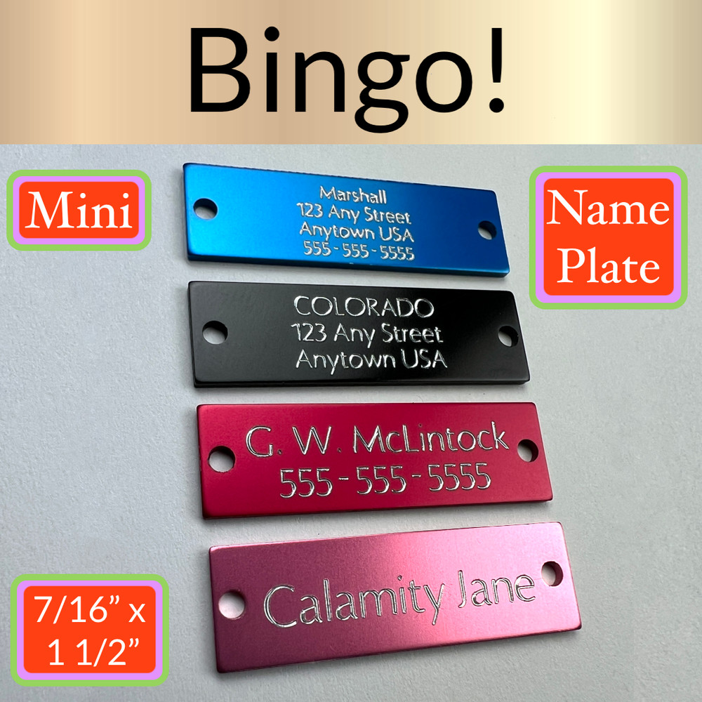 Custom Engraved Tags Personalized NAME PLATE ID Tags Four Colors Nameplate MINI