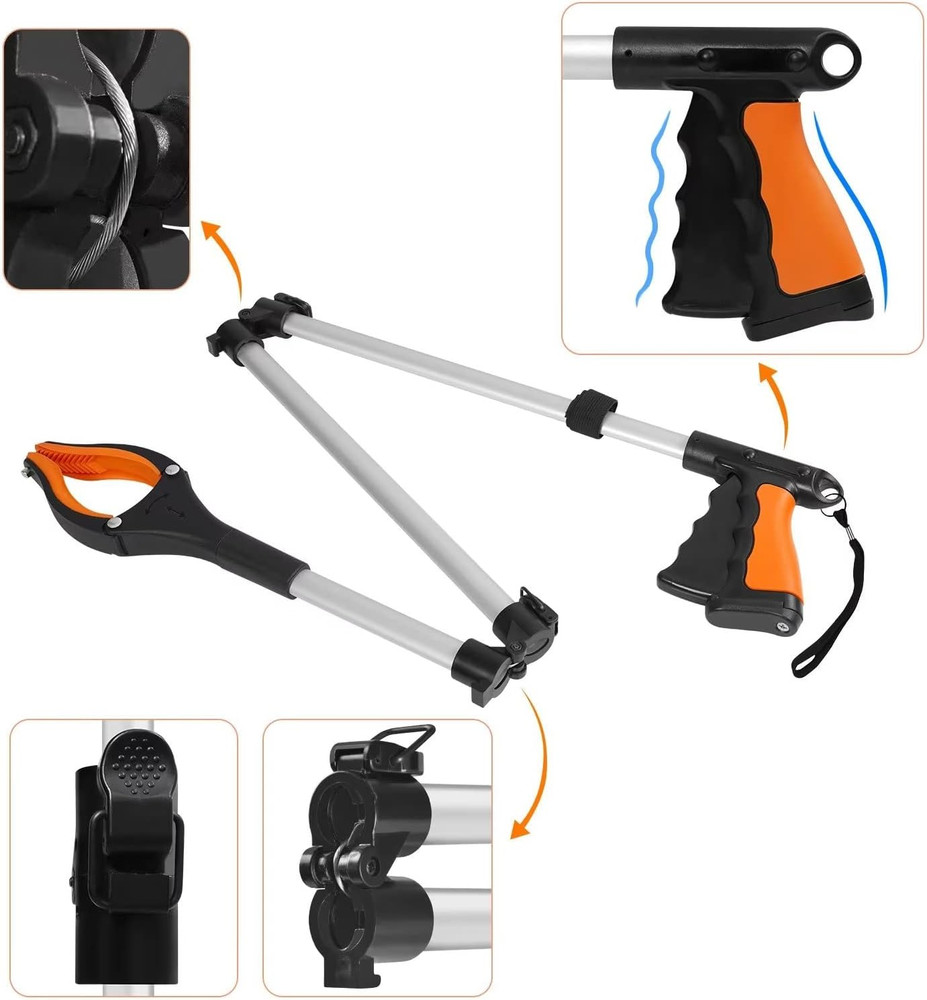 43" Extra Long Grabber Tool, Foldable Grabbers for Elderly Grab It Reaching Tool