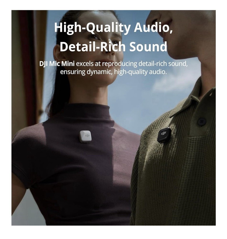 DJI Mic Mini Transmitter (Arctic White), Ultralight, Wireless Lavalier Microphon