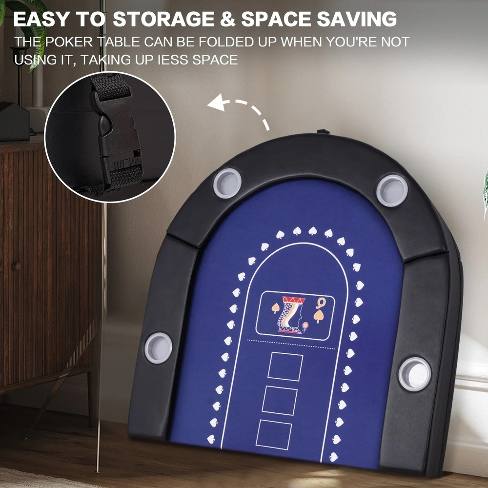 71in Folding Poker Table Sturdy Structure gambling texas hold em