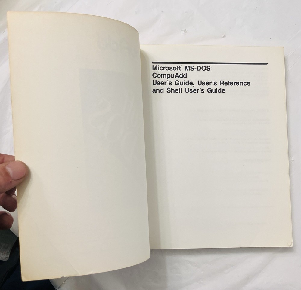 CompuAdd Microsoft MS-DOS User Guide User Reference Shell Guide (1988) Manual VG