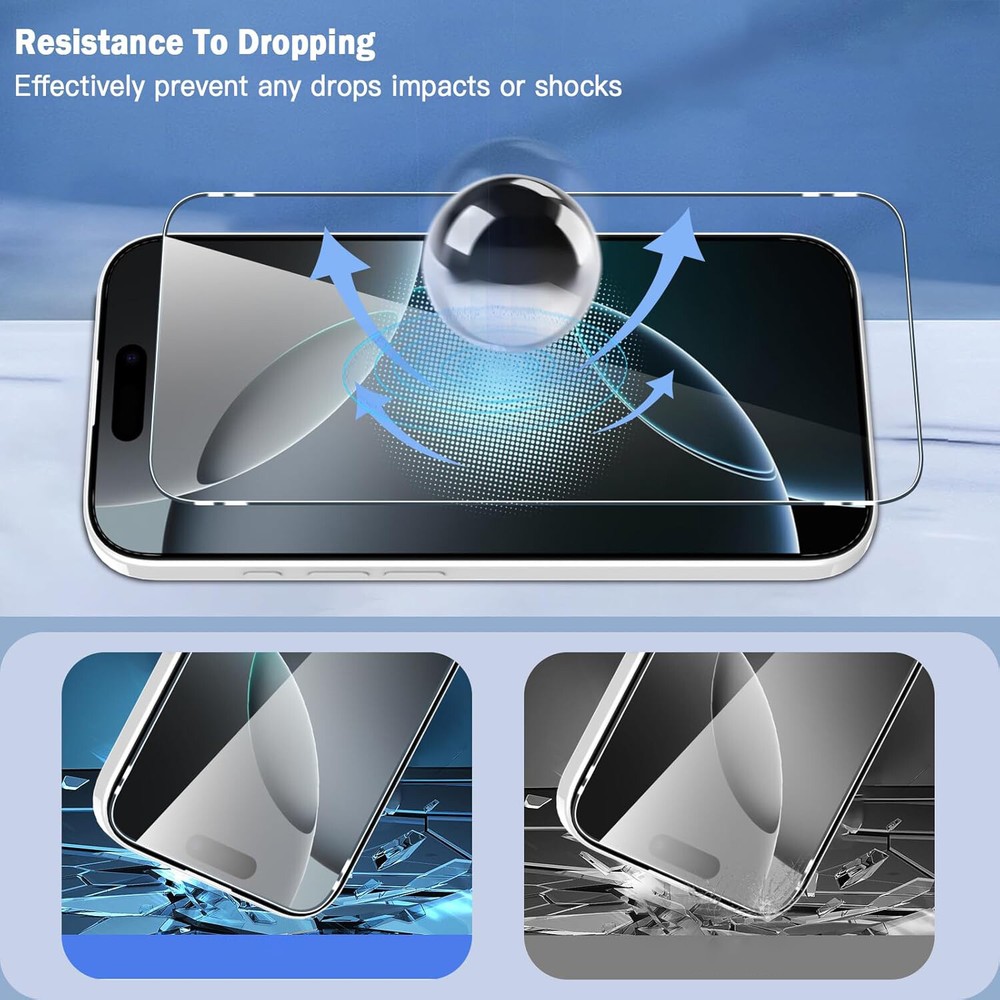 2 Pack For Apple iPhone 16 Tempered Glass Screen Protector Clear Case Friendly