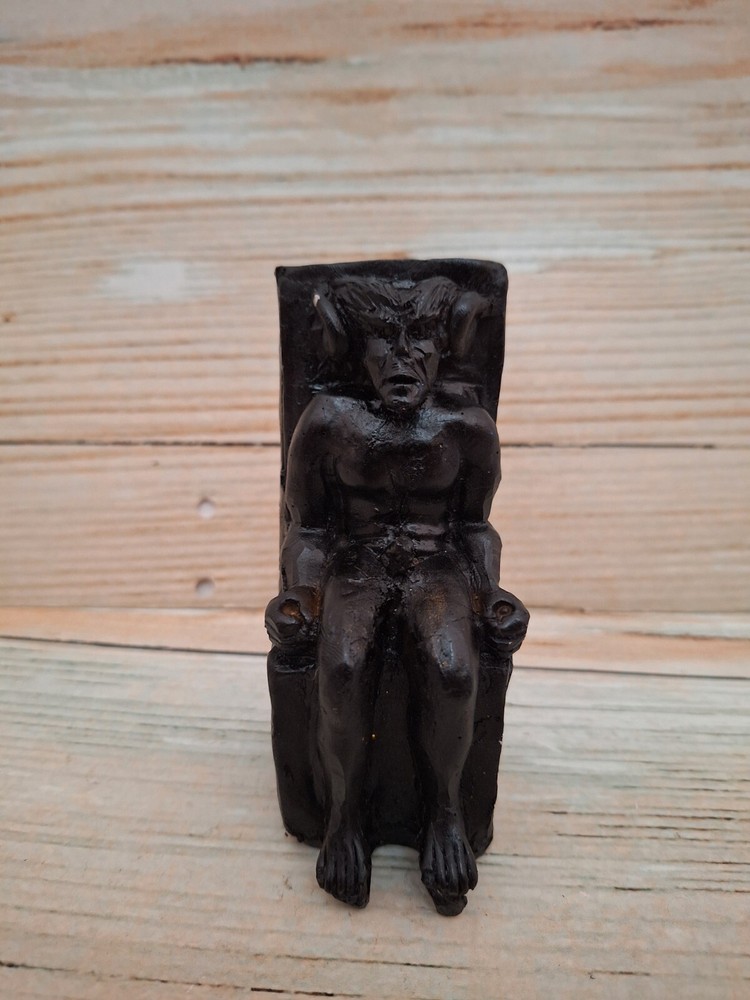 Satan Size 5" Color Black/ Stone & Resin/ Devil /Evil / Statue Figurine Handmade