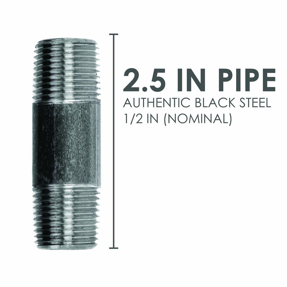 1/2 in. X 2 1/2 in. Black Pipe 10 Pack