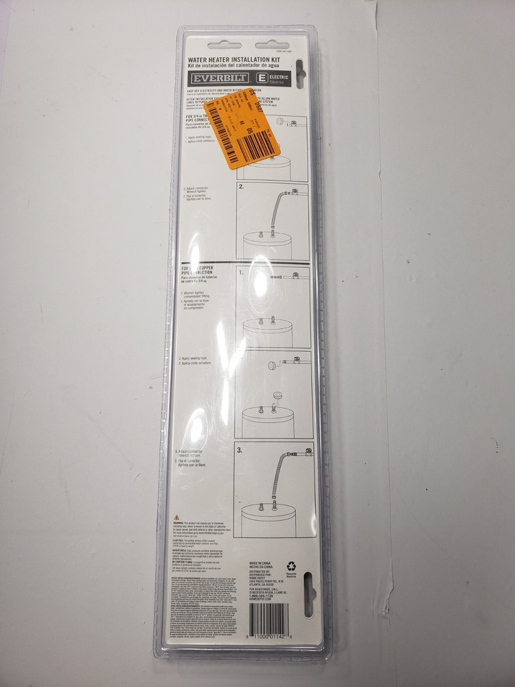 Everbilt Water Heater Electric Installation Kit Flexible Braid Water Connectors