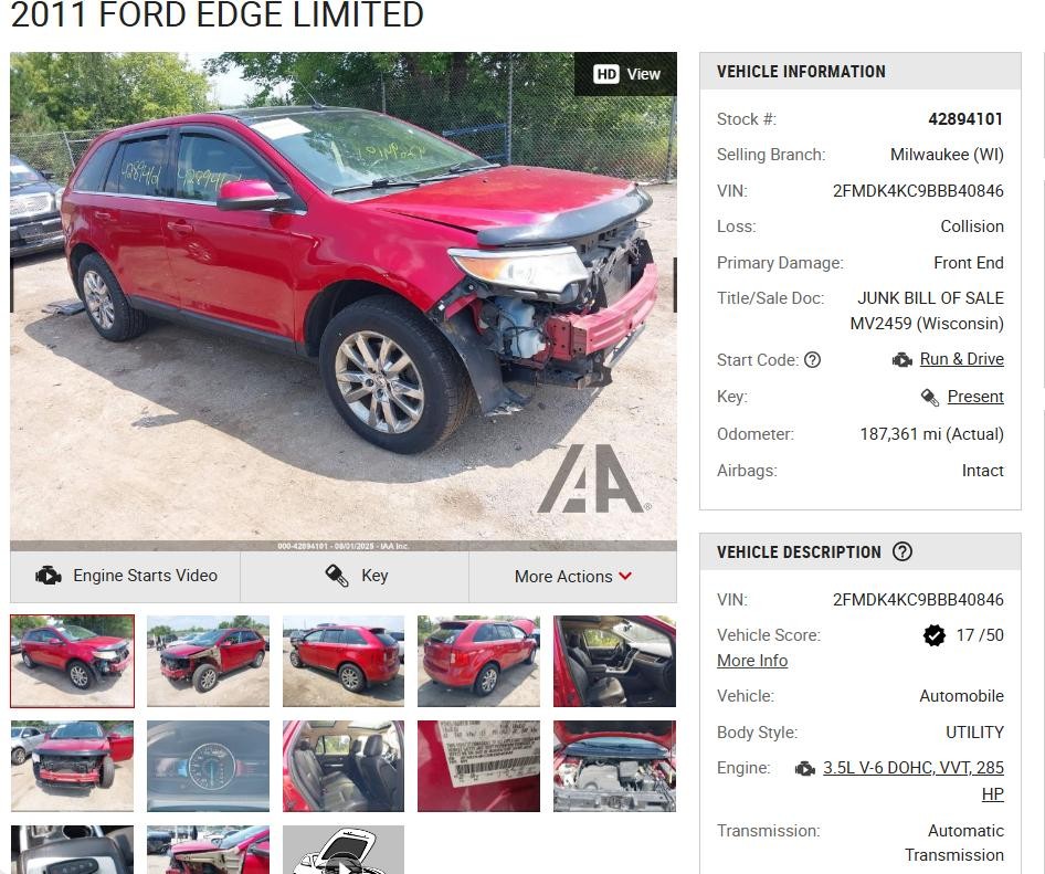 Used Front Center Infotainment Display fits: 2011 Ford Edge Front center dash mo
