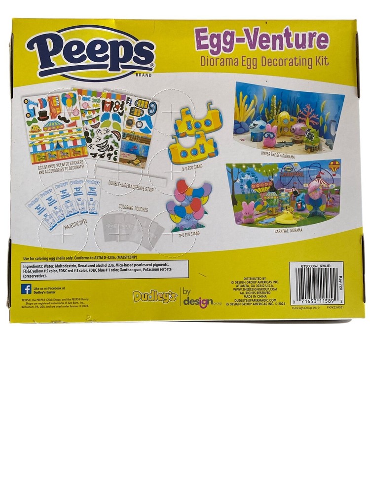 NIB Peeps Egg Venture Diorama Egg Decorating Kit-80 Pc