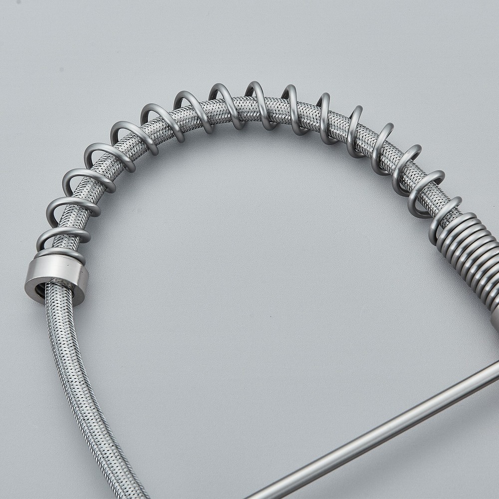 Brushed Nickel Kitchen Faucet with Pull Down Sprayer Single Handle Sink Mixer