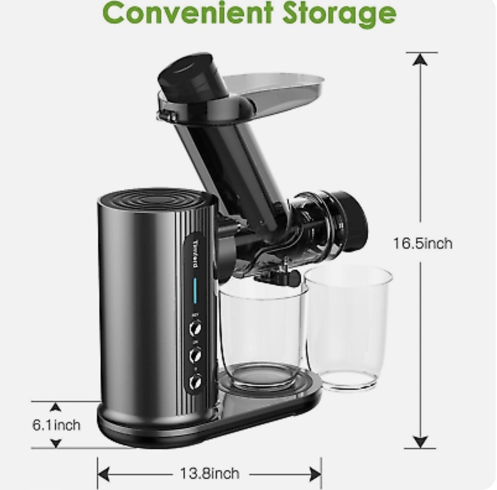 Juicer Machine Masticating Juicing Veggie Fruit Extractor Cold Press 2Speed Mode