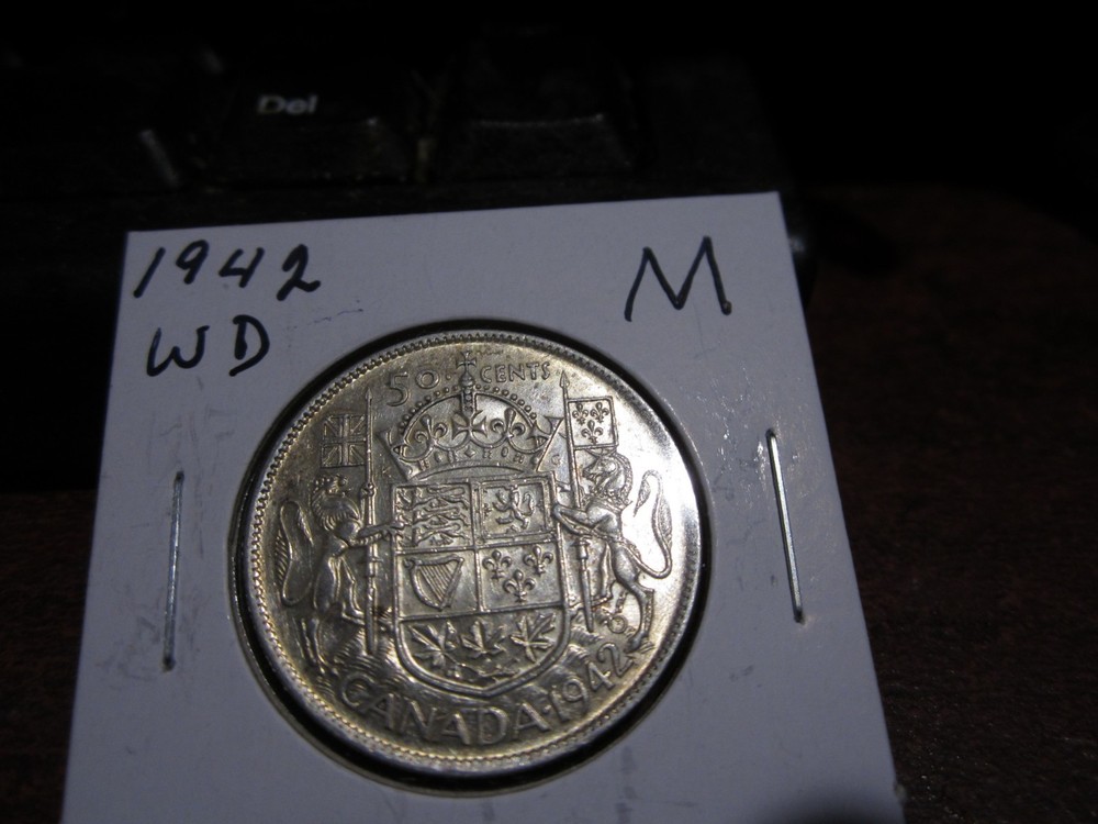 1942 WD - Canada silver half dollar - Canadian 50 cent