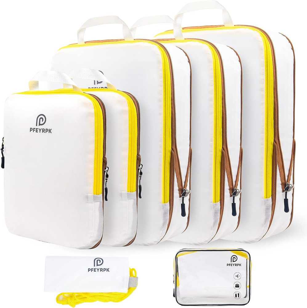 Lightweight Compression Packing Cubes for Suitcases, Compressible Expandable Tra