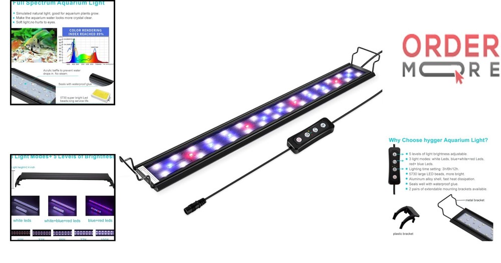 Customizable 9W LED Aquarium Light with Adjustable Brackets for Optimal Lighting