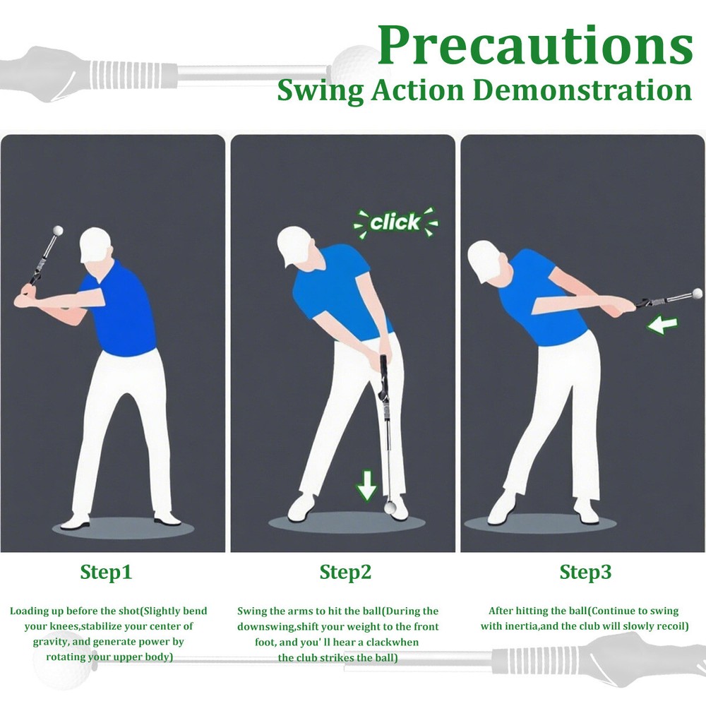 Portable Retractable Golf Grip Trainer Golf Training Aid Training Swing Golfers