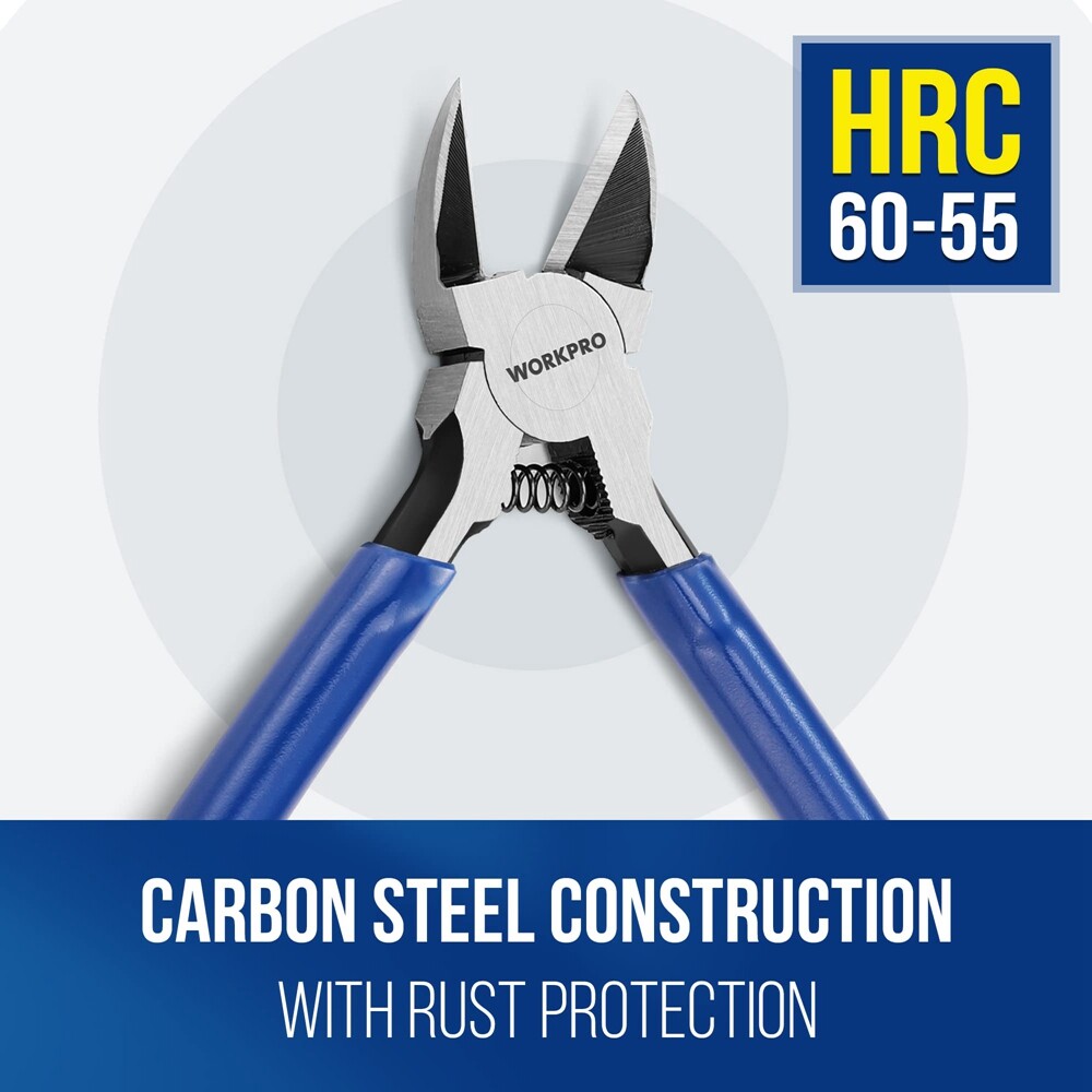 6" Wire Cutter Precision Flush Cutter Spring Loaded Side Cutting Diagonal Cutter
