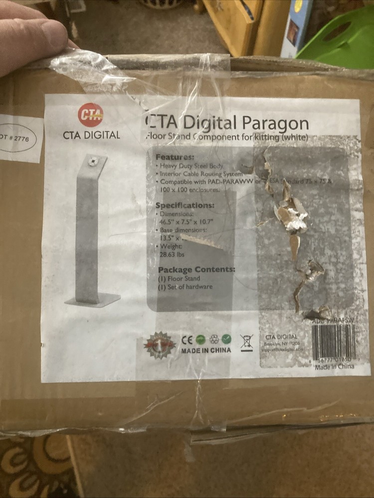 CTA Digital Paragon White Floor Stand Component For Kitting
