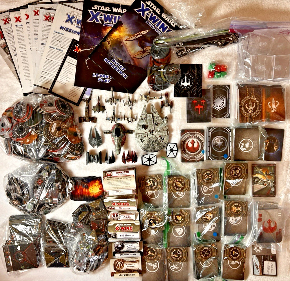 Large Lot STAR WARS X-WING Miniatures Game Millenium Falcon Slave 1