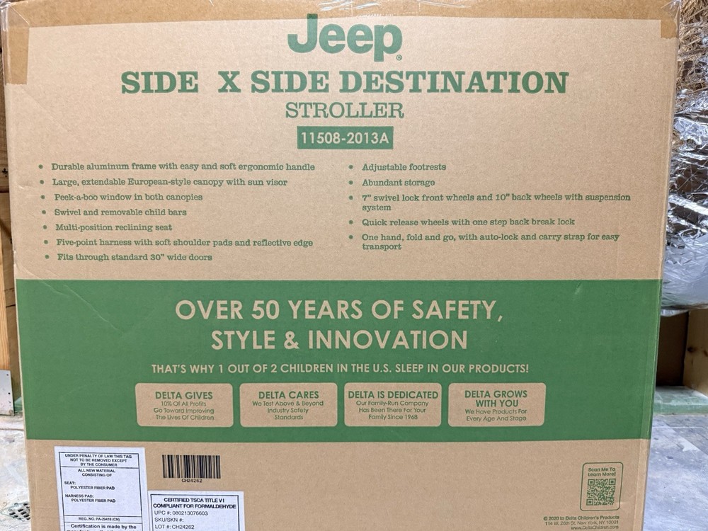 Jeep Side x Side Destination Stroller – Brand New (Unopened)