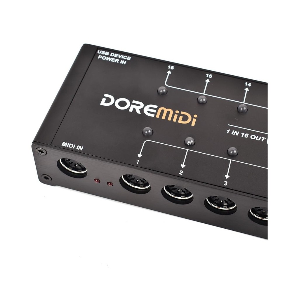 MIDI THRU-16 Box Filter and Switch 1 MIDI input into 16 MIDI outputs and each...