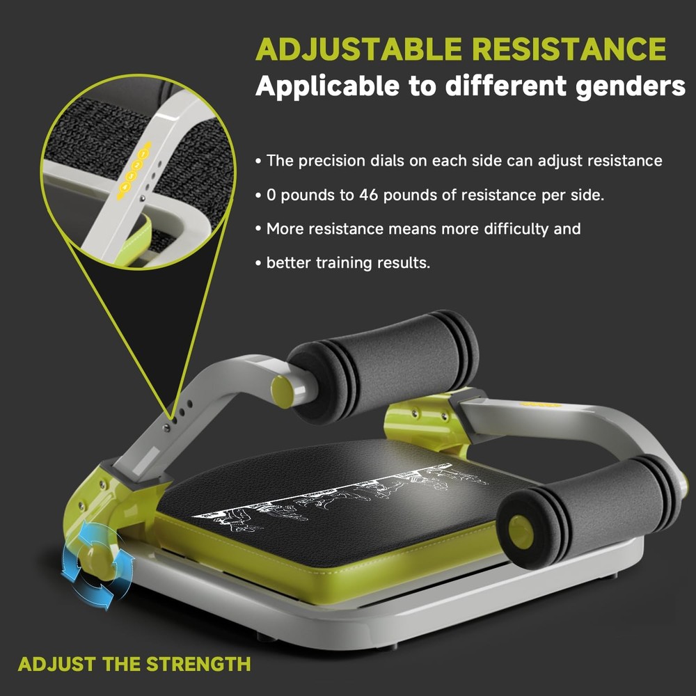Ab Trainer Crunch Machine Ab Workout Equipment 4 Adjustable Resistance Sit Up Ma