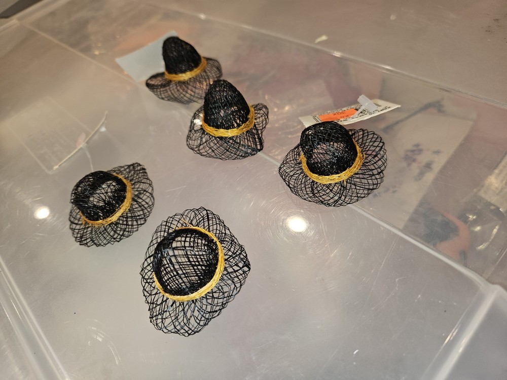 5 New 2" Sinamay Black Witch Hat Halloween