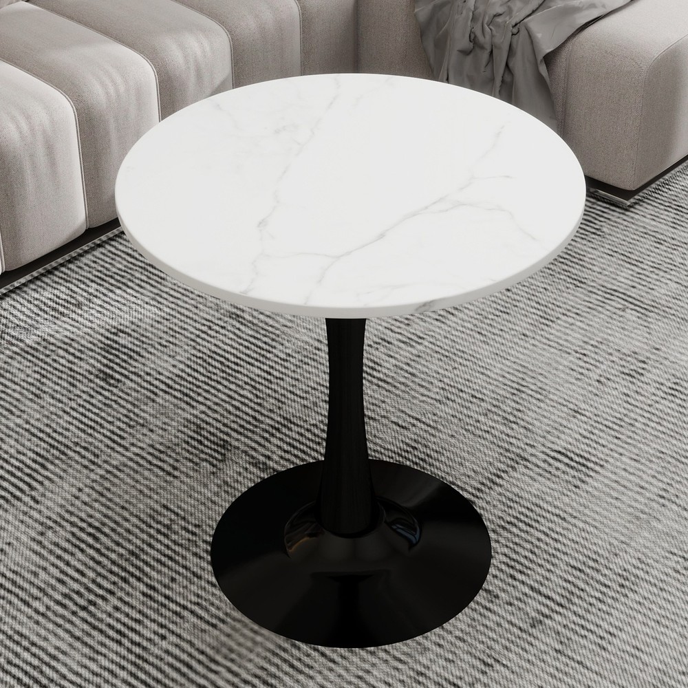 27.6-inch black coffee table, mid-century modern style dining table, accommoda