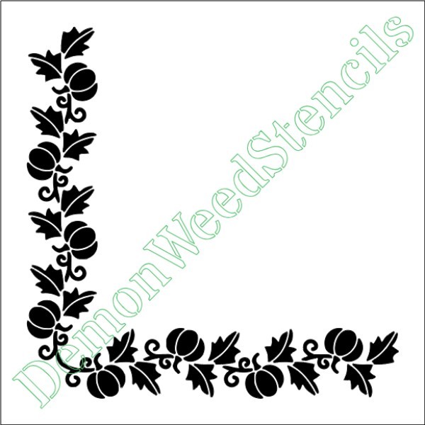 10"x10" Clear Plastic Stencil - Fall Pumpkin Corner (MB151) (.007")