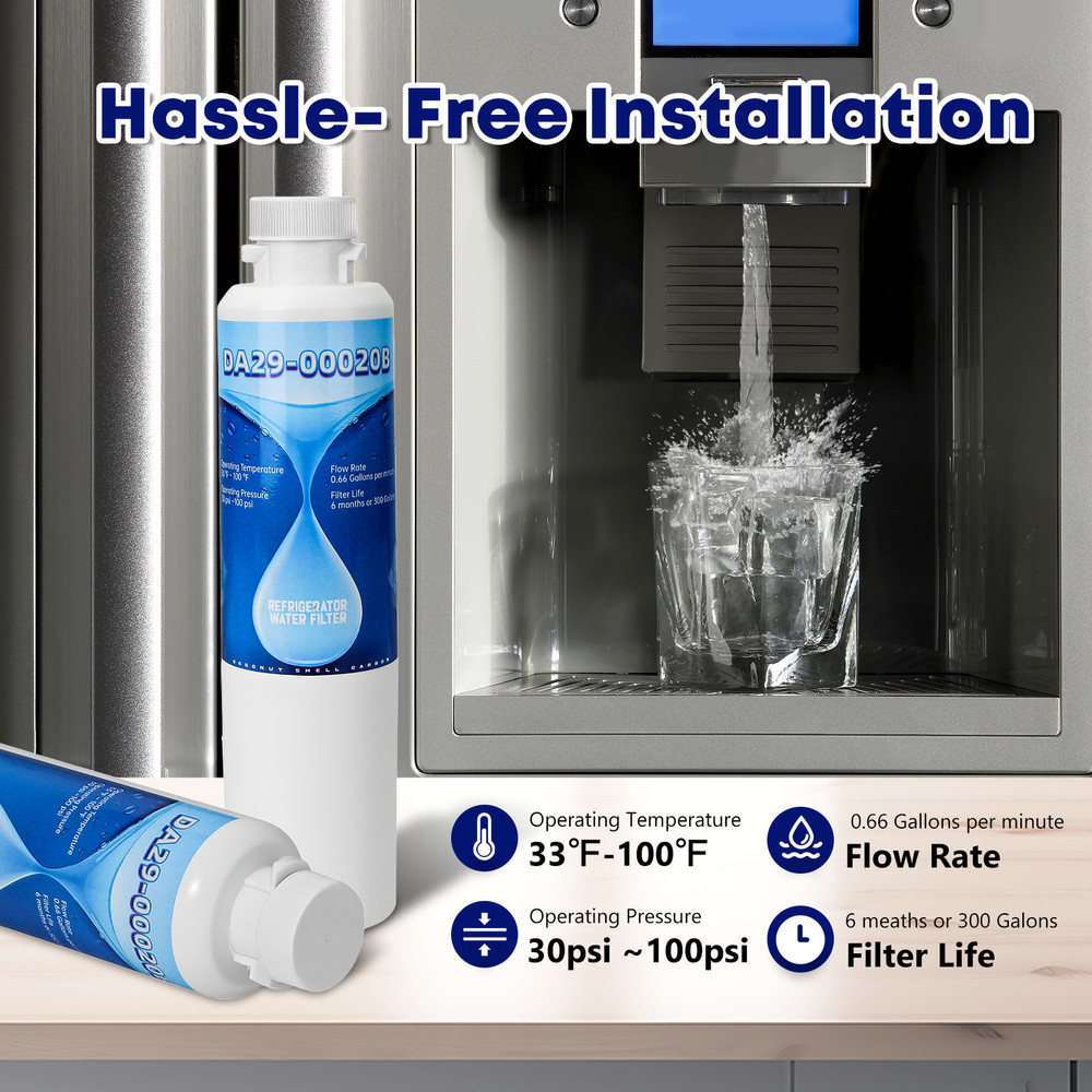 6 Pack DA29-00020B Refrigerator Water Filter, Replacement for Samsung