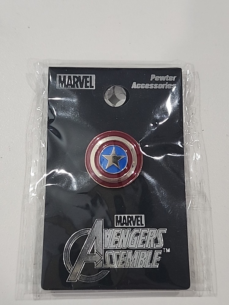 Captain America Marvel Shield Pewter Color Pin