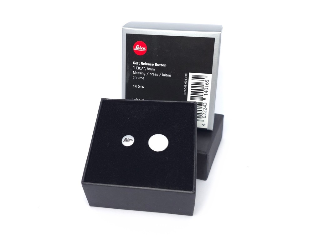 Genuine Leica M-System Soft Release Button 8mm Silver "Leica" lettering #14016