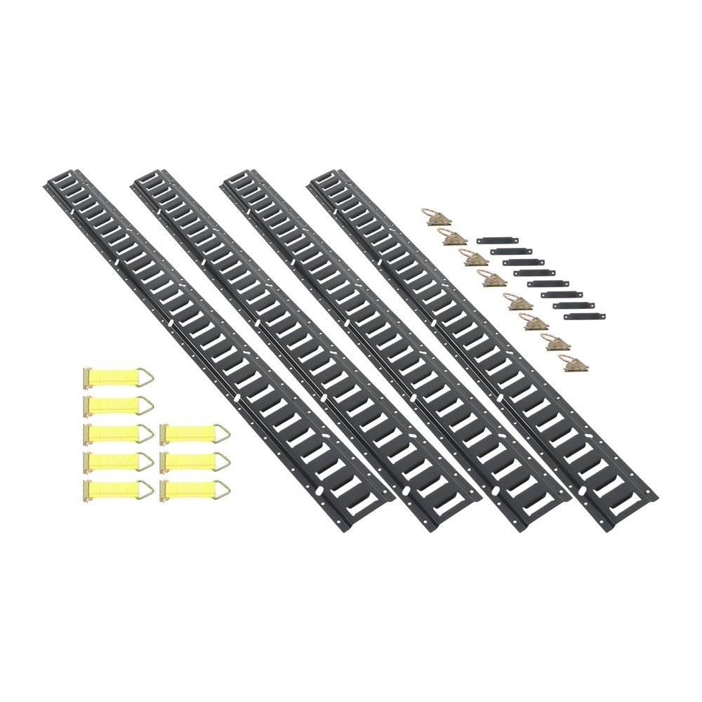 LABLT 5' E Track Tie Down Rail System 28 Pack Secure Cargo For Garages Trailers