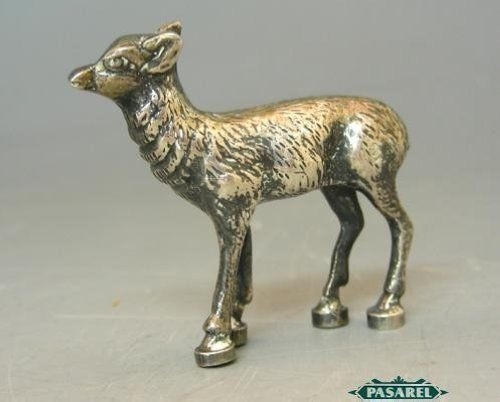 Solid Silver Fawn Miniature Figure Germany Ca 1900