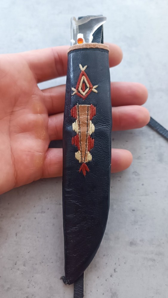 Vintage handmade knife with pattern.