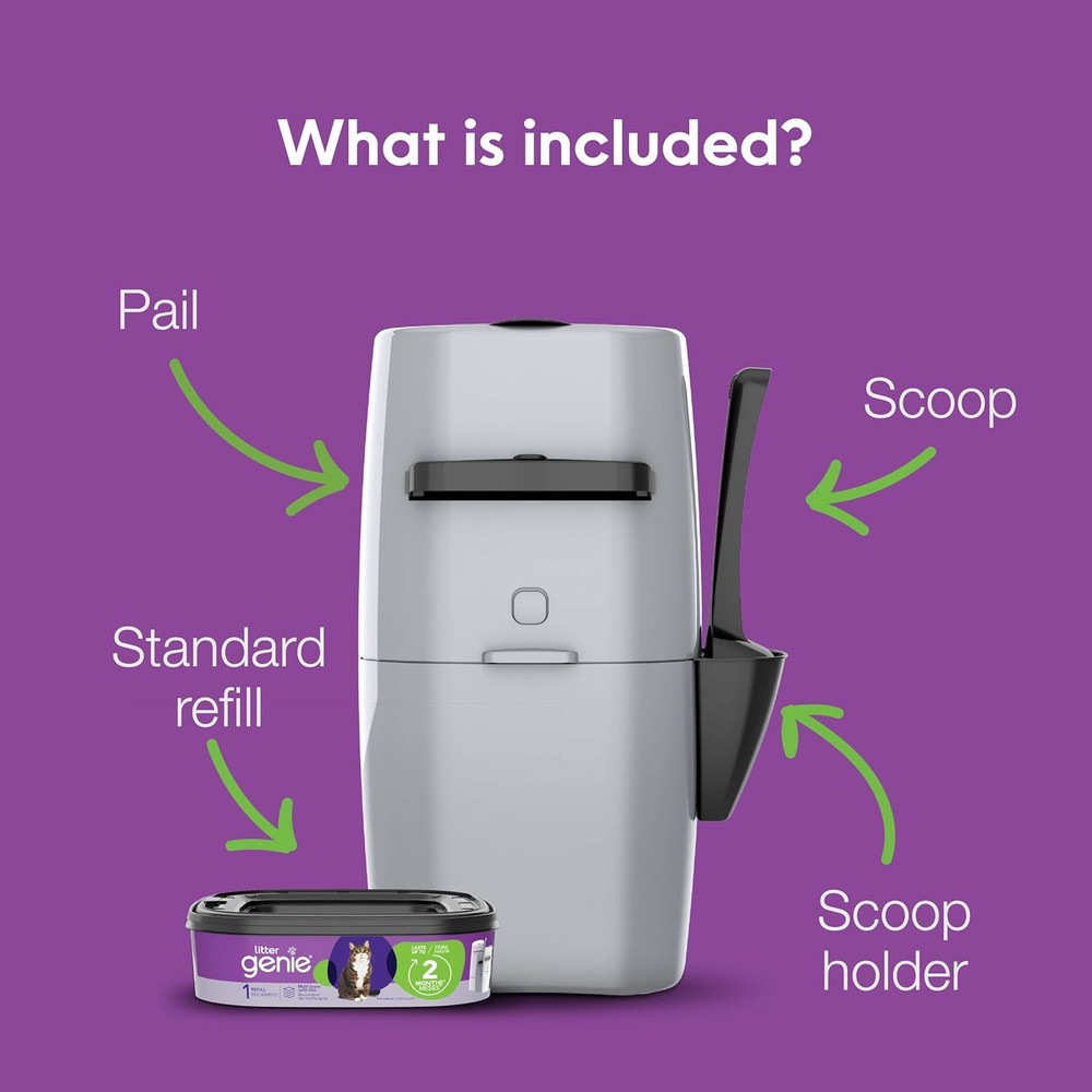 Standard Pail (Silver) | Cat Litter Box Waste Disposal System for Odor Control |