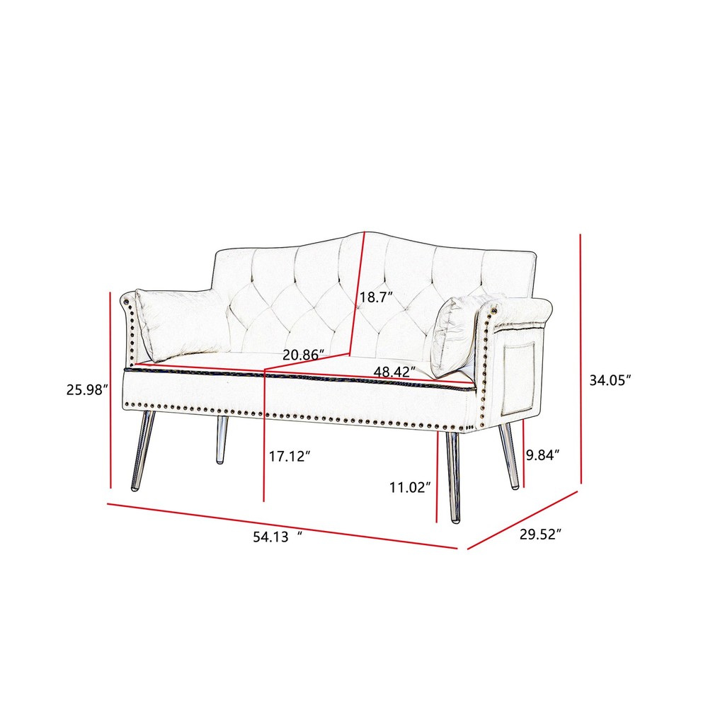 Black Velvet Loveseat Sofa