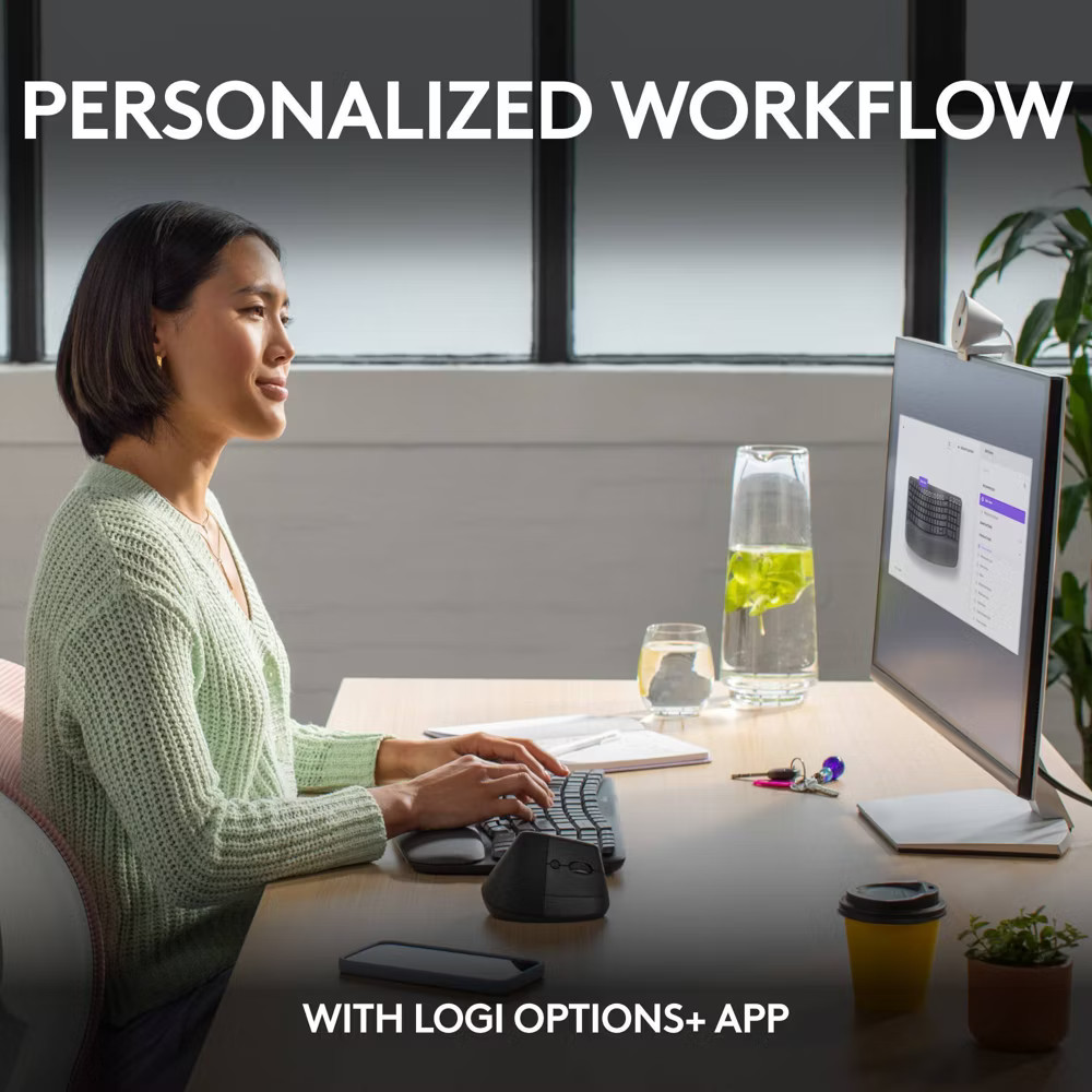 Logitech Wave Keys Bluetooth Keyboard - Black: Ergonomic Design, Wrist Rest