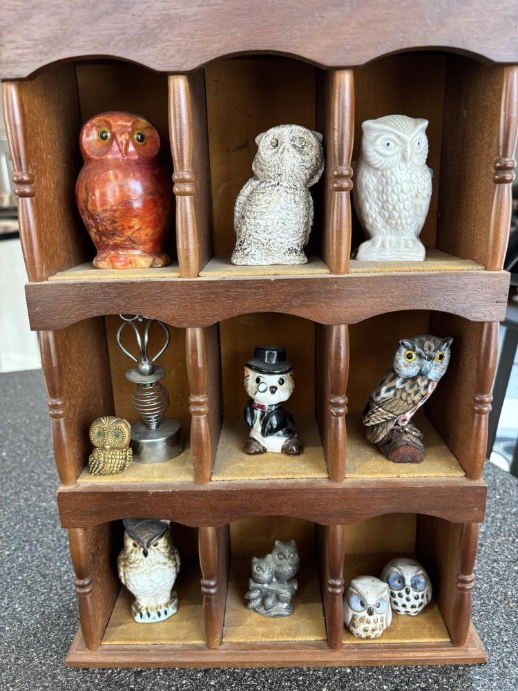 Full Owl Curio Cabinet