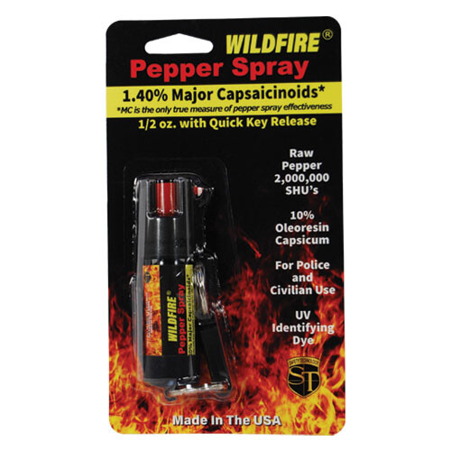 2 Wildfire 1.4% Pepper Spray Quick Release Key Chain Self Defense Hottest