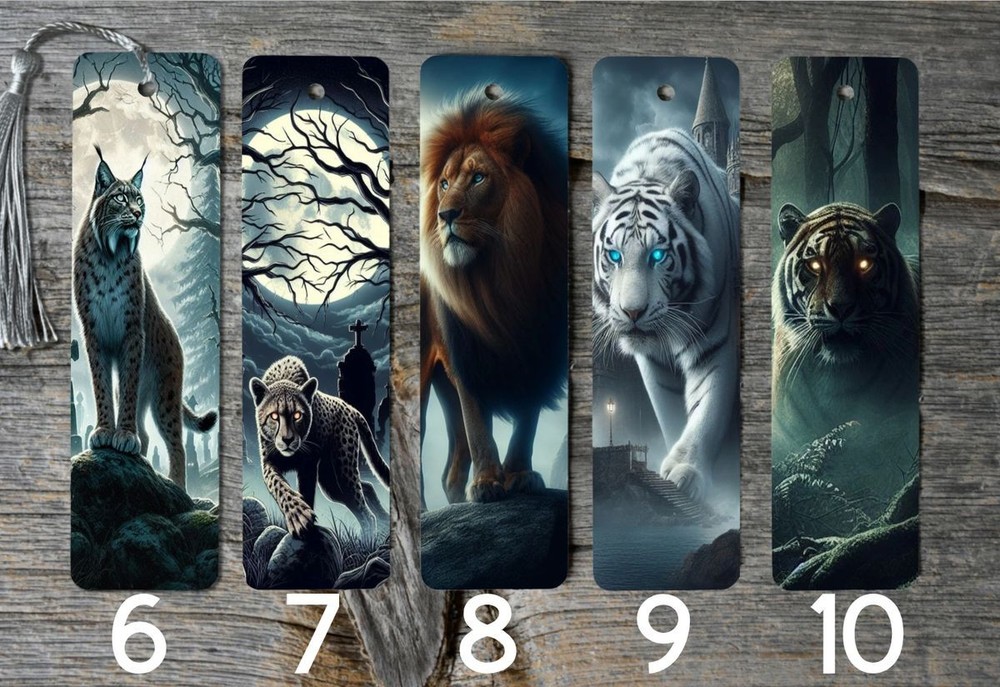 Spooky Big Cat Themed Metal Bookmarks2