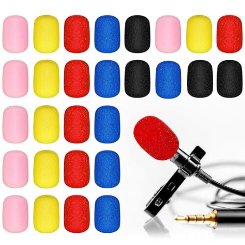 30 Pcs Mini Size Lapel Headset Microphone Windscreen Sponge Microphone Foam